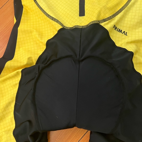 Primal Bike Shorts Mens Size XL Yellow Black Padded Cycling Stretch Extra Large - Picture 3 of 7